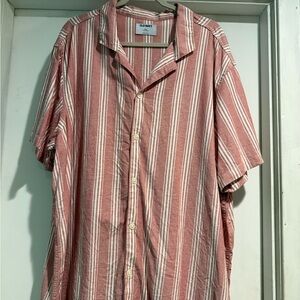 Old Navy Men's Casual Red and White Striped Shirt